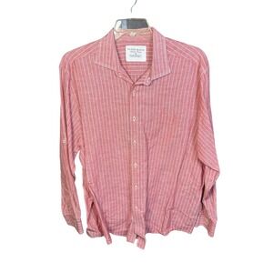 Madison Linen Shirt‎ Mens XL Striped Button Up Long Sleeve Relaxed Casual